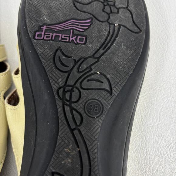 Dansko Janie Slide Sandals Size EU 38 Leather Light Beige Adjustable Strappy - Picture 9 of 10